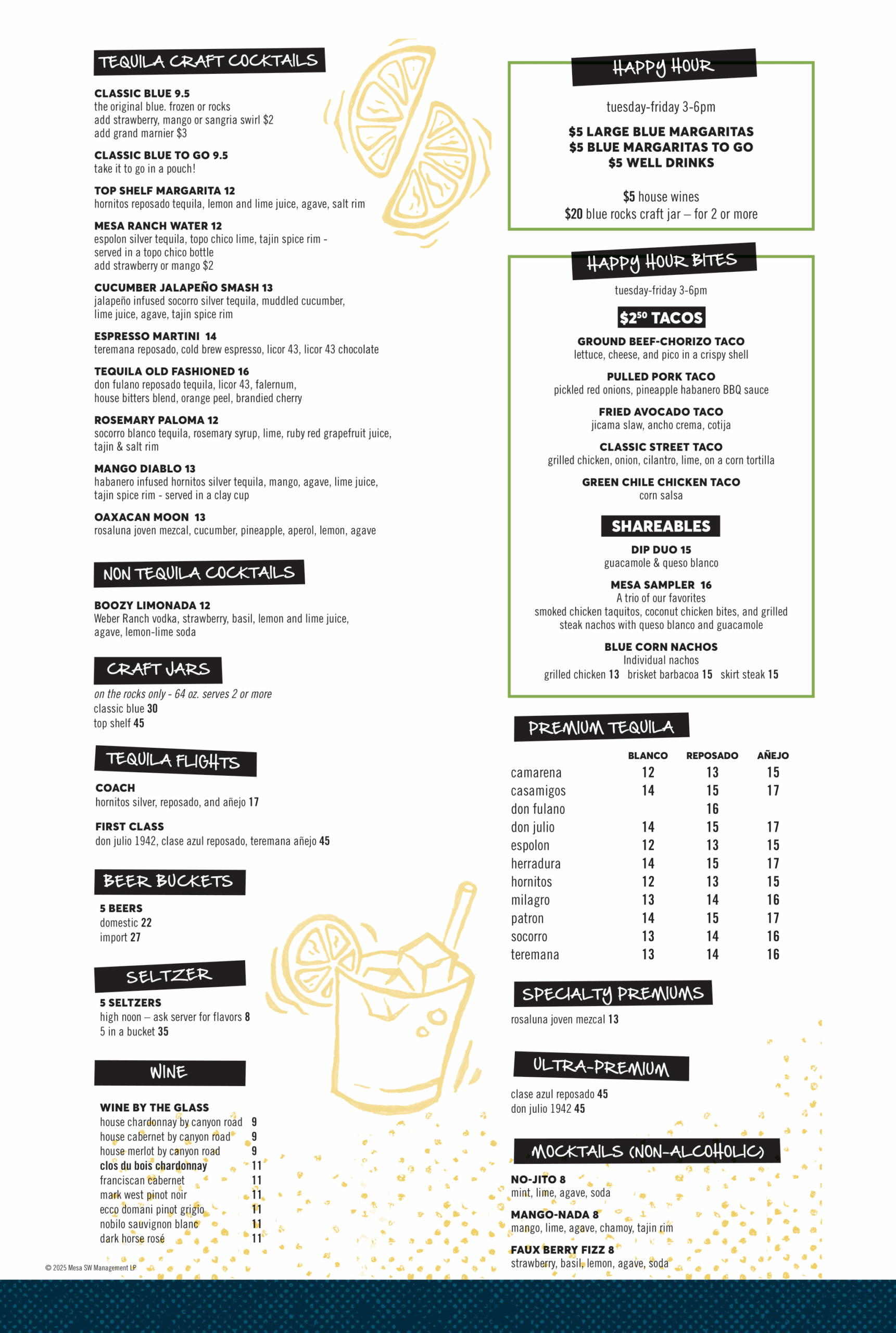 Blue Mesa Grill Fall 2025 Drink and Happy Hour Menu Preview