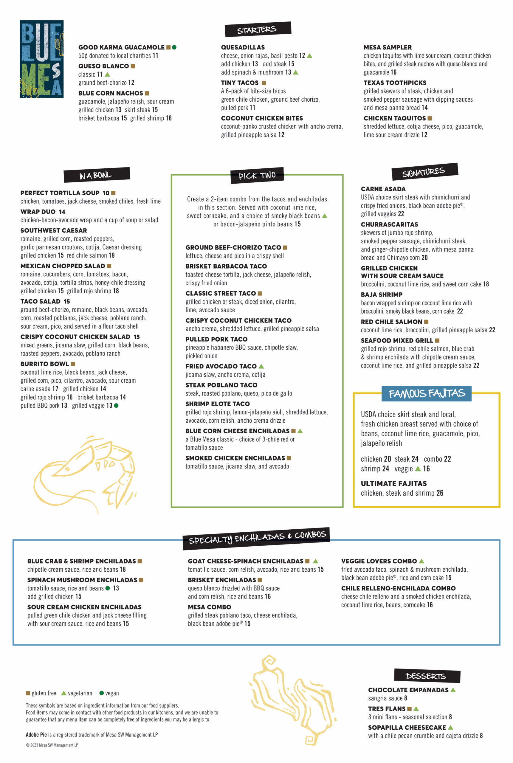 Blue Mesa Grill Fall 2025 Lunch and Dinner Menu Preview